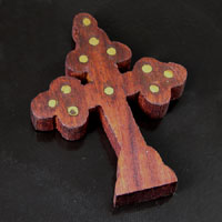 3x2in Fleury Walnut Wood Cross, ea