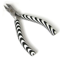 Beadsmith Jewelry Wire Side Cutters Nippers Pliers, Zebra comfort rubber grip handles, each