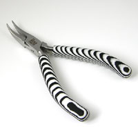Beadsmith Jewelry Micro Pliers Bent Nose, Zebra Comfort Rubber Grips, each