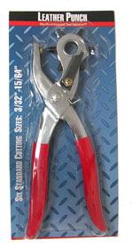 Leather Hole Punch Pliers Tool, with 6 graduated punch heads, rubber grips, each