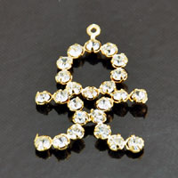 21x17mm Crystal Stick Figure Charm/Drop, Gold