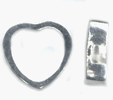 Silver Heart Beveled Setting Charm, pack of 6