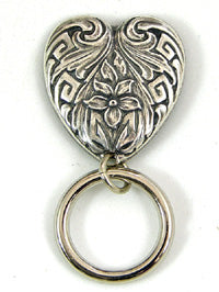 Silver Heart Eye Glass Holder / Badge clip holders, Magnetic, ea