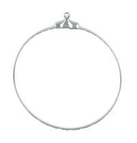 40mm Bead Hoop Ear Wire, Vintage Silver, pack of 12