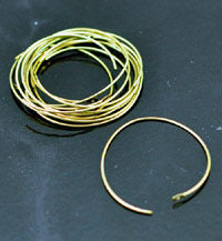 1 inch Bead Hoop Ear Wire, Gold, pack of 12