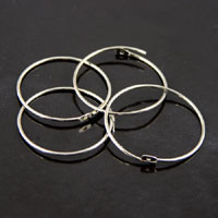 .75 inch Bead Hoop Earring Wire, Silver, pack of 12