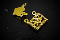 10mm Box Clasp, 2-Strand, Goldtone, pack of 12