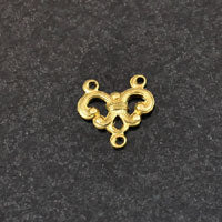 16x17mm Deco Jewelry Connector, 3-Ring, Raw Brass, pk/6