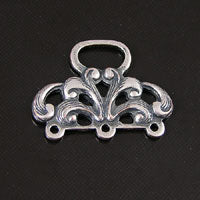 23x17mm Nouveau Connector, 3-strand, Classic Silver, ea