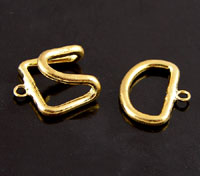 22mm Hook-n-Eye Clasp, Gold Finish, ea