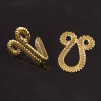 42mm Hook-n-Eye Clasp, Gold Stamped Metal, pk/3