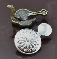 Magnetic Hinged Glue-On Pendant Bail-Enhancer, Classic Silver, ea