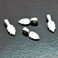 6x16mm Antiqued Silver Leaf Bail(approx2.6-2.7mm loop), Glue-On pk/12