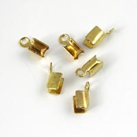 8x3mm Fold Over Crimp End/Connector, Gold Finish, pk/12