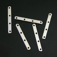 20mm 4-hole Spacer Bar Connector, Silver tone, pack of 12