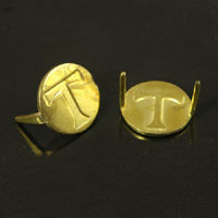 11mm Gold Disc, w/2 prongs Pkg/12