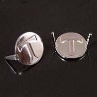11mm Silver Disc, w/2 prongs, Pkg/12
