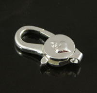 35x18mm Silver Flaming Heart Lobster Claw Clasp pk/2