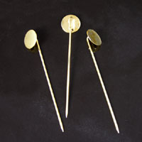 2.75in Stick Pin w/9mm Pad, Gold Finish, pk/12