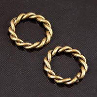 30mm Jump Ring, Twisted Antique Gold Metal, w/9mm center, pk/12