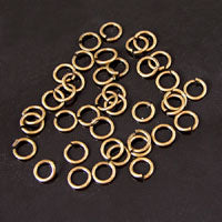6mm Jump Rings Antiqued Gold, pkg/OZ