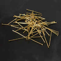 1in Head Pins w/1.8mm head, .05mm thick, Gold Finish, oz