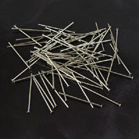 1in Head Pins w/1.8mm head, .05mm thick, Silver Finish, oz