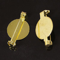 1in Bar Pin w/16mm Round Pad, Gold Finish, pk/12