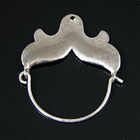 1x1.2in Charm Holder Scalloped Top, Silver pk/2