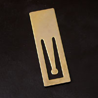 2.5x0.75in Bright Gold Metal Rectangle Bookmark, pk/6