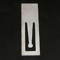 2.5x0.75in Bright Silver Metal Bookmark, -pk/6