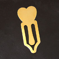 2.25x0.75in Heart Clip Bookmark, Bright Gold, ea