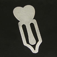 2.25x0.75in Heart Clip Bookmark, Classic Silver, ea