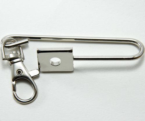 Key Ring Hook w/1.5in Lobster Claw, Silver pk/12