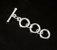 8mm Triple Toggle Clasp, Silvertone pk/2