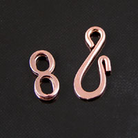 16mm S-Hook -n- Eye Clasp, Copper, pk/12
