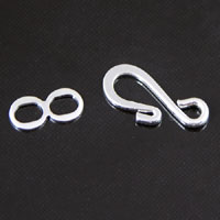 16mm S-Hook-n-Eye Clasp, Silver, pk/12