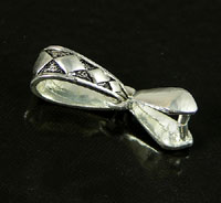 25mm Pendant Bail-14x8mm Pinch Bail w/Large Loop, Silver Pk/4