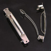 60mm(2.3in) Silver French Auto-Lock Barrette(made in France), pkg/12