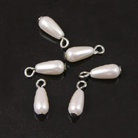 4x8mm Teardrop Cultured Pearl Drop-Bead w/looped head pin, pk/12