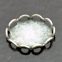 10x8mm Oval Laced Bezel, Antiqued Silver, pack of 6
