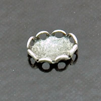 6x4mm Oval Laced Bezel, Antiqued Silver, pk/6