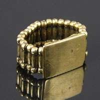 Rectangle Flat Stretch Ring Base, Vintage Brass, EA
