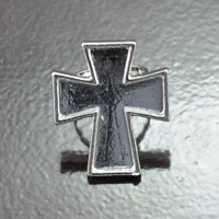 Cross Shaped Bezel Ring Base, adjustable Ring, Silver, each