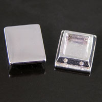 14x18mm Silver Flat Ring Platform Spacer, 2-hole for Elastic ring bands, pack of 6