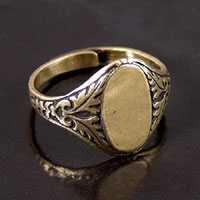 14x7mm Oval Adjustable Ring, Antique Gold