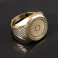 18mm Adjustable Ring, w/14mm pad, Antiqued Gold
