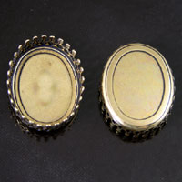 21x16mm Oval Laced Crown Bezel Setting, Antique Gold, pack of 6