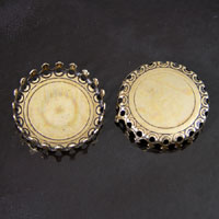20mm Laced Crown Edge Round Bezel Setting, Antique Gold, pack of 6