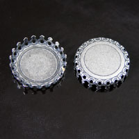20mm Round Laced Crown Bezel Setting Bezel, Classic Silver, pack of 6